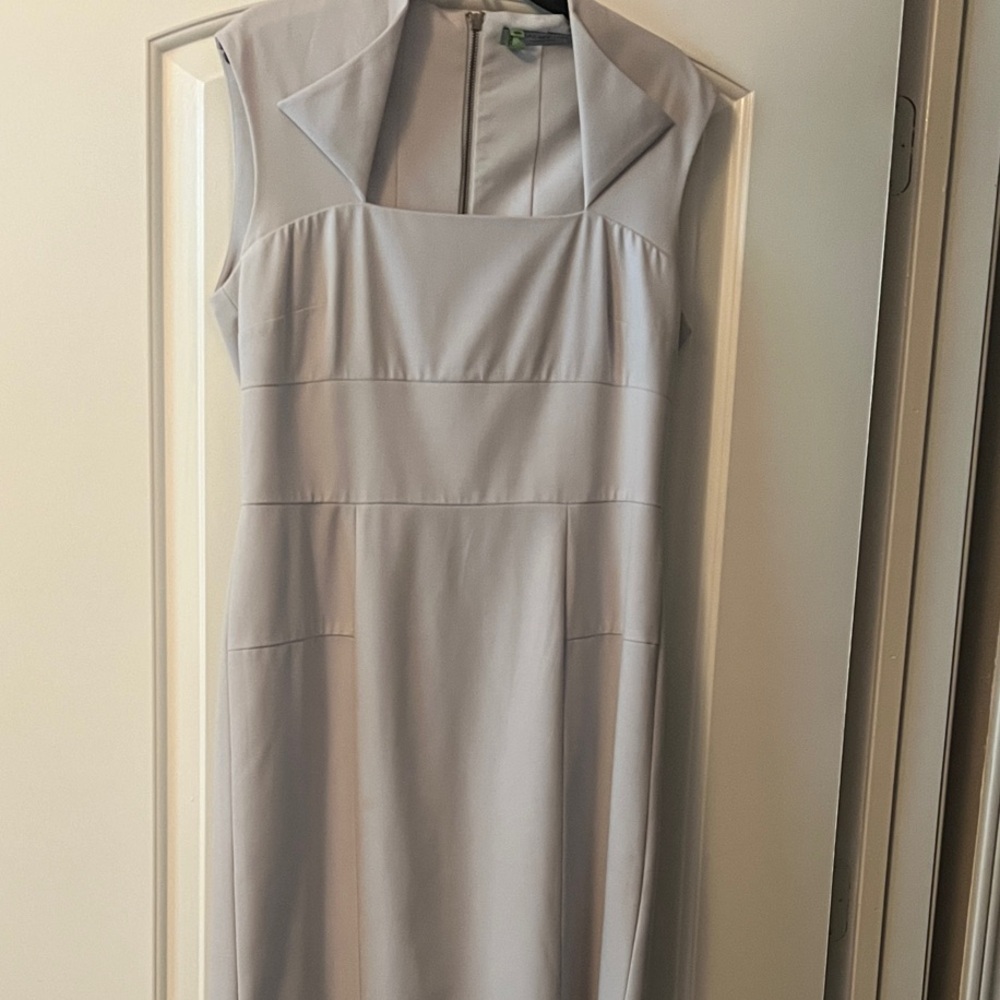 Andrew Marc Light Gray Midi Dress